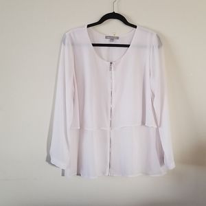 NY Collection Sheer white blouse